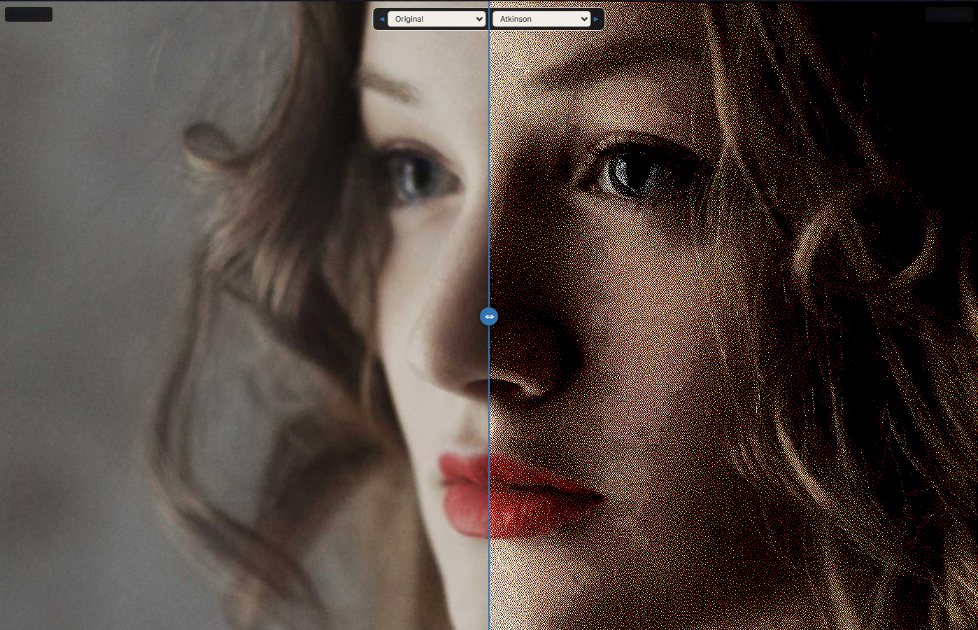 4-color E-Ink palette: original photo next to dithered version